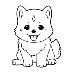 Adorable Puppy Lineart Coloring Page for Children
