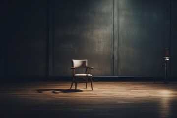 Retro-Style Chair in an Empty Studio Room