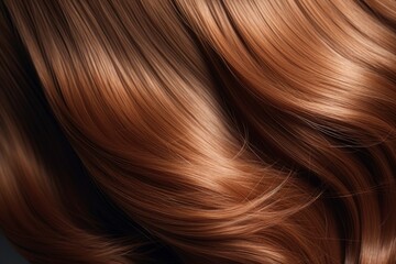 Fototapeta premium Close-Up of Shiny brown Curly Hair Texture