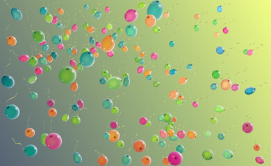 Balloon festival. My real holiday. Vector illustration. Sketch for creativity.