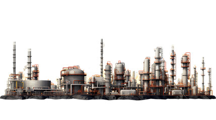 Industrial factories on transparent background PNG - obrazy, fototapety, plakaty