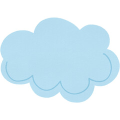 blue cloud on white
