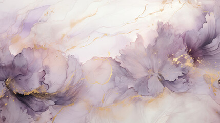 Rose petals golden accents lavender blossoms blend