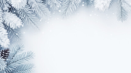 Cool abstract winter and christmas background with fir tree branches