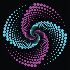 Multicolor dotted spiral vortex circle vector Mandala illustration