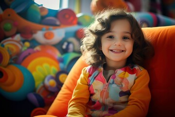 Portrait of little cute girl smiling.