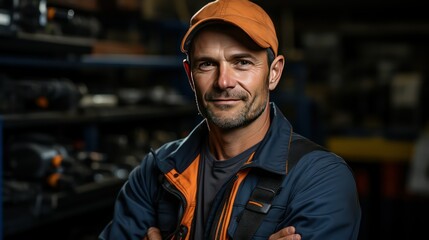 Fototapeta premium man wearing a working dress