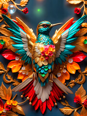 Fototapeta premium 3d surreal design with ultra details, colorful generative art, shiny colors with HDR, surreal painting art