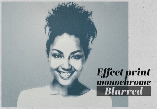 Effect Print Monochrome Blurred Watercolor