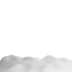 Snow ground or snowdrift clipart flat design icon isolated on transparent background, 3D render Christmas and winter concept