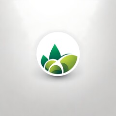 a vector style logo illustration for the environment featuring a plant and leaf or leafs