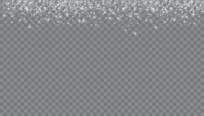 Transparent shining sun, bright flash. Bright Star. White glowing light explodes on a transparent background. Sparkling magical dust particles. Vector sparkles. To center a bright flash.