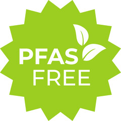 PFAS Free Label Badge, per- and polyfluoroalkyl substances, Icon, Sticker, Isolated Vector