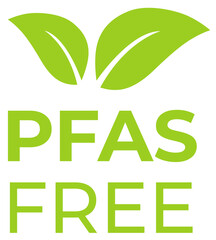 PFAS Free Label Badge, per- and polyfluoroalkyl substances, Icon, Sticker, Isolated Vector
