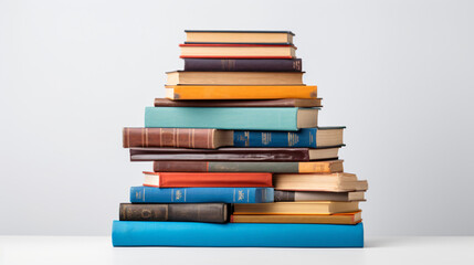 Book stack on a white background
