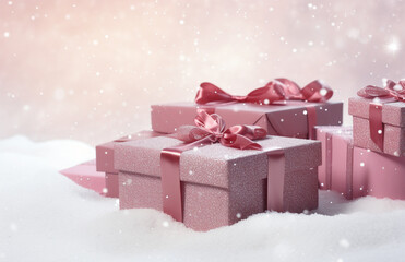 Festive Pink Gift Boxes
