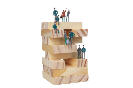 PNG,wooden details with scrabble people, isolated on white background