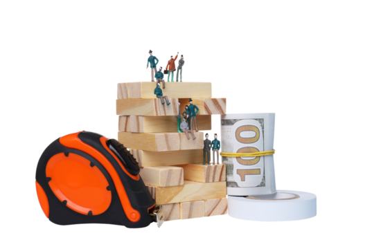 PNG,wooden details with scrabble people, isolated on white background