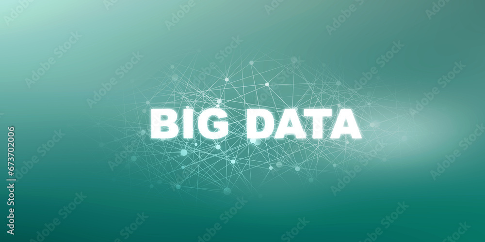 Poster 2d rendering illustration abstract big data