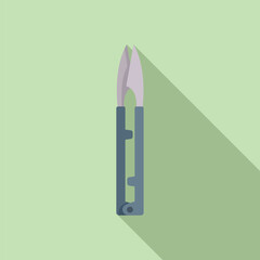 Handle metal scissors icon flat vector. Tape design. Meter craft