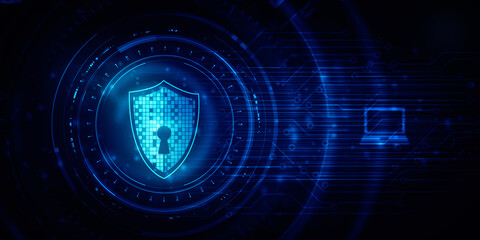 2d illustration Security concept - shield 