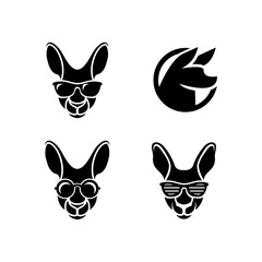Kangaroo head face Logo icon design illustration