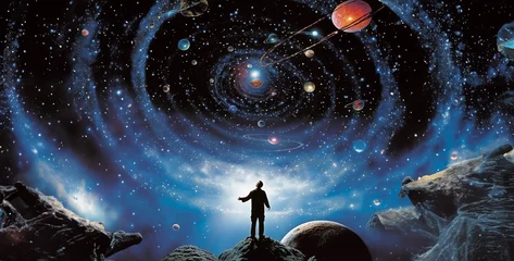 Foto op Plexiglas spaceship in space, In Douglas Adams The Hitchhiker's Guide to the Galaxy © Yasir