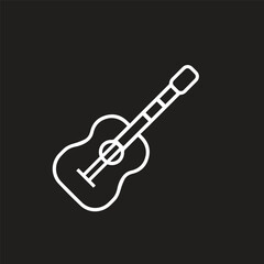 Electric guitar icon. Simple illustration of electric guitar vector icon for web black background

