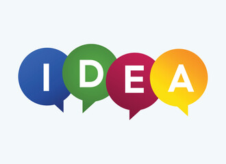 Idea, color bubble clouds with abstract background