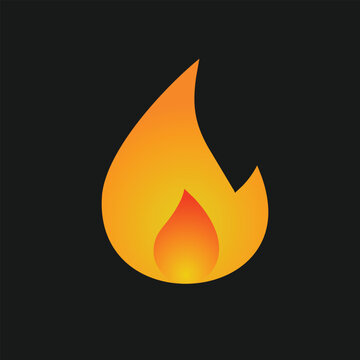 Red flames 3D vector icons isolated on black background - Illustration