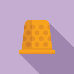 Finger needle protection cap icon flat vector. Sewing work. Tailor equipment