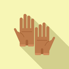 Leather pair of gloves icon flat vector. Craft tailor. Factory design