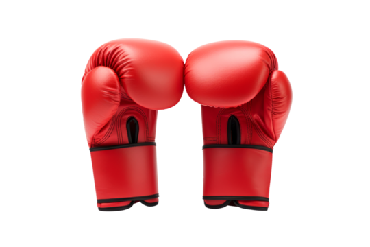 Red boxing gloves isolated on white background.generative ai