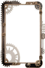 Steampunk border frame PNG transparent background
