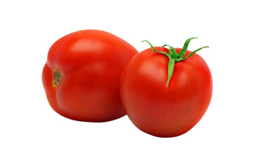 whole tomato without leaf and with leaf on transparent background png