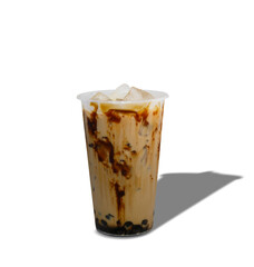 Boba milk tea or Taiwan milk tea with bubbles
