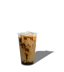 Boba milk tea or Taiwan milk tea with bubbles