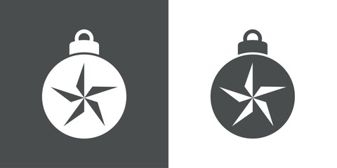 Tiempo de Navidad. Logo con silueta de bola de navidad con estrella en espacio negativo para su uso en invitaciones y felicitaciones © teracreonte