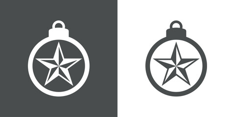 Tiempo de Navidad. Logo con silueta de bola de navidad con estrella para su uso en invitaciones y felicitaciones © teracreonte