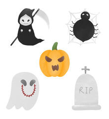 set of halloween elements