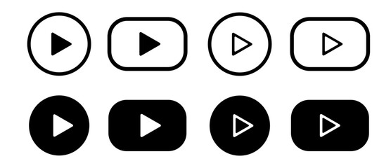 Video play button icon set. Play button icon sets vector isolated.
