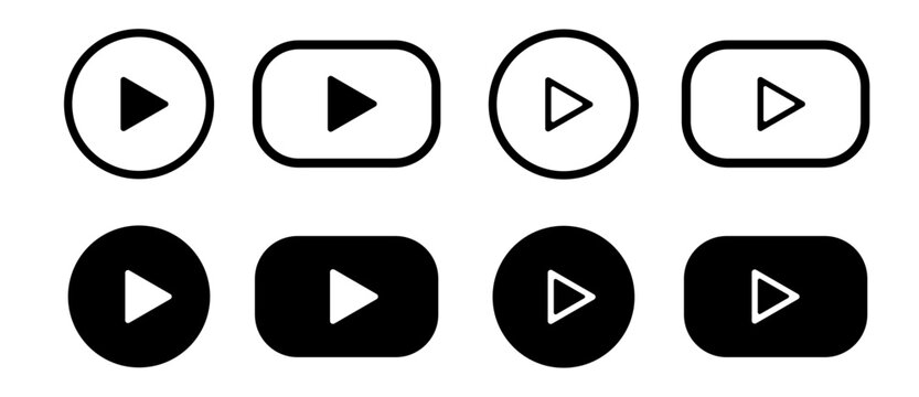 Video play button icon set. Play button icon sets vector isolated.