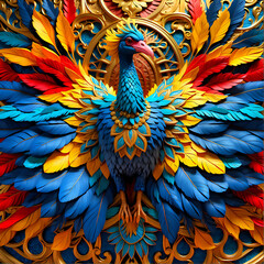 Fototapeta premium 3d surreal design with ultra details, colorful generative art, shiny colors with HDR, surreal painting art