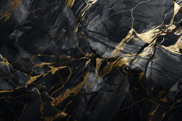 Beautiful luxury dark marble background with gold elements.generative ai
