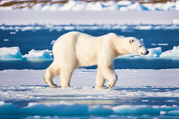 Beautiful polar bear. The Mighty Bear. Generative AI