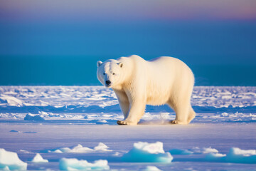 Beautiful polar bear. The Mighty Bear. Generative AI