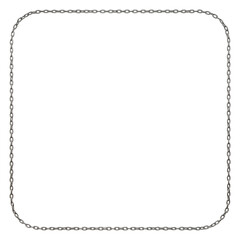 The metal chains are shaped into a square frame with rounded corners, PNG, 3D render, transparent background