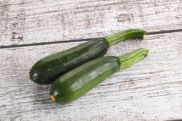 Sliced raw young green zucchini