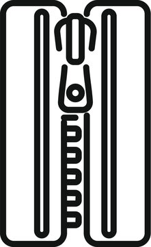 recommend clip art: Zipper haberdashery icon outline vector. Fabric sewing. Machine tape button