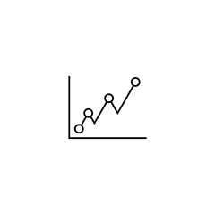 Line chart icon. Investment symbol  isolated on white background 